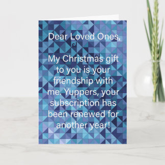 Blue Temperature Quilt Snarky Christmas Card Feestdagen Kaart