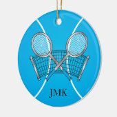 Blue Tennis Ball | Personaliseren Keramisch Ornament (Links)