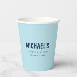 Blue Tennis Inspired Birthday Paper Cup Papieren Bekers