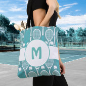 Blue Tennis Racket Pattern Monogram Canvas tas