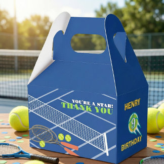 Blue Tennis Verjaardag met u bent een ster Dank u Bedankdoosjes