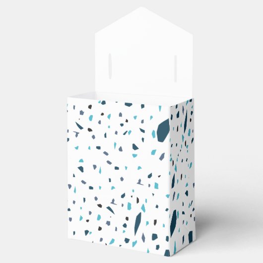Blue Terazzo Pattern Bedankdoosjes (Geopend)