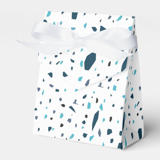 Blue Terazzo Pattern Bedankdoosjes (Voorkant Zijde)