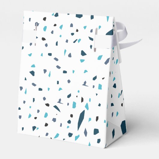 Blue Terazzo Pattern Bedankdoosjes (Achterkant)