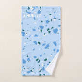 Blue Terrazzo Pattern Bad Handdoek (Handdoek)