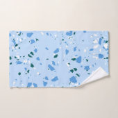 Blue Terrazzo Pattern Bad Handdoek (Handdoek)