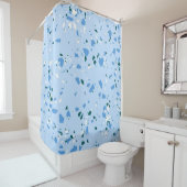 Blue Terrazzo Pattern Douchegordijn (In situ)