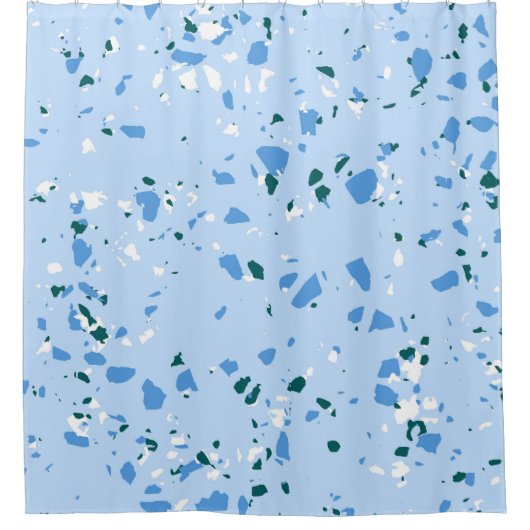 Blue Terrazzo Pattern Douchegordijn (Voorkant)