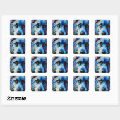 BLUE TERRIER DOG SLUITEN VIERKANTE STICKER (Vel)