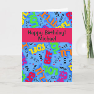 Blue Text Art Symbols Afkortingen Aangepast Kaart