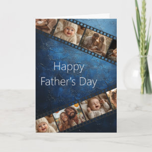 Blue Textured Film Strip Foto Vaders Dag Kaart