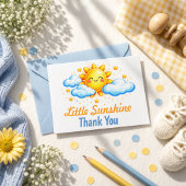 Blue Thank You Baby Shower Crafts Party Bedankkaart