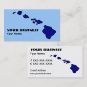 Blue thème Hawaii îles cartes de visite personnali (Devant / Derrière)