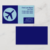 Blue thème rétro avion cartes de visite (Devant / Derrière)