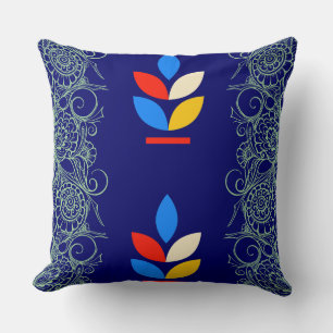 Blue-Themed Cozy Throw Pillow Kussen