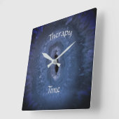 Blue Therapy Time Vierkante Klok (Hoek)