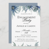 Blue Thistle Botanique Engagement Party Invitation (Devant / Derrière)