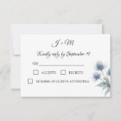 Blue Thistle Scottish Simple Wedding RSVP (Devant)