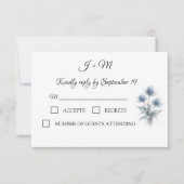 Blue Thistle Scottish Simple Wedding RSVP (Devant)