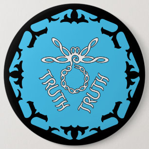 Blue Throat Chakra "Truth" Dragonfly Ronde Button 6,0 Cm