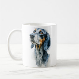 Blue tick coon hound portrait koffiemok