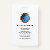 Blue Tidal Wave Curvating Press Photo Template Badge (Achterkant)