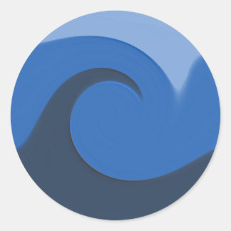 "Blue Tide" - Envelopzegel/Sticker Ronde Sticker