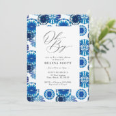 Blue Tie Dye Festival Baby shower Kaart (Staand voorkant)