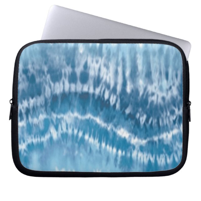Blue Tie Dye Laptop Mouw Laptop Sleeve (Voorkant)