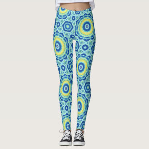 Blue Tie Dye Mandala Patroon - Leggings