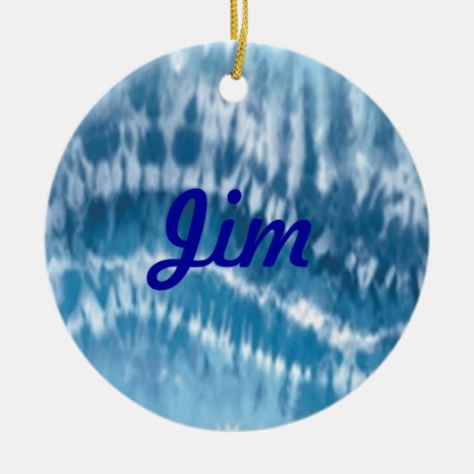 Blue Tie Dye Name Ornament (Voorkant)