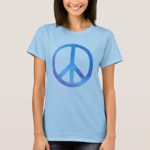 Blue Tie Dye Peace-symbool T-shirt