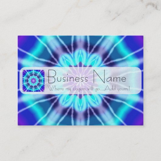 Blue Tie Dye Tile 239 Visitekaartje (Voorkant)