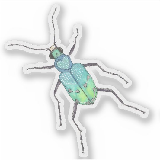 Blue Tiger Beetle Sticker (Voorkant)