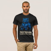 Blue Tiger Power | Train Your Mind First T-shirt (Voorkant volledig)