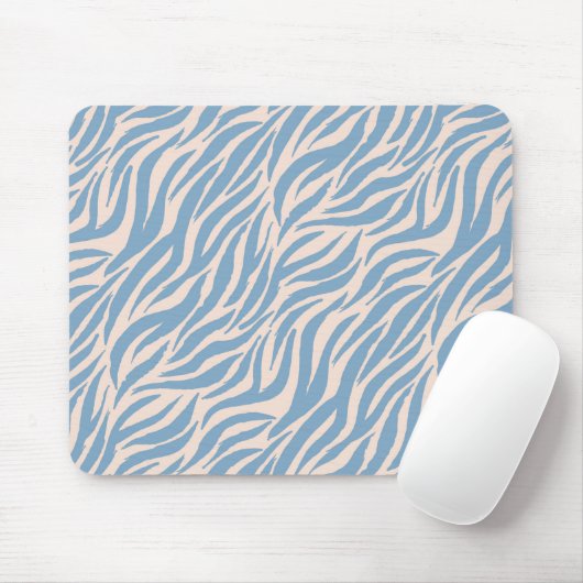 Blue Tiger Stripes Animal Pattern Muismat (Met muis)