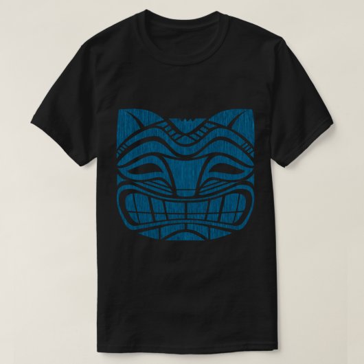 Blue Tiki Cat T-shirt (Design voorkant)