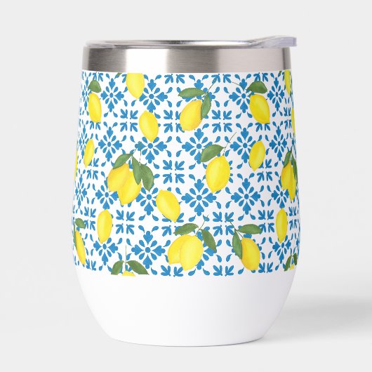Blue Tile French Country Lemon Pattern (Gauche)