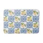 Blue Tile French Country Lemon Pattern Badmat (Voorkant)