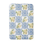 Blue Tile French Country Lemon Pattern Badmat (Voorkant Verticaal)