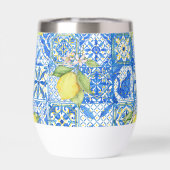 Blue Tile French Country Lemon Pattern Home Decor (Arrière)