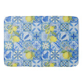 Blue Tile French Country Lemon Pattern Home Decor Badmat (Voorkant)