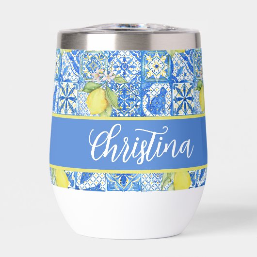 Blue Tile French Country Lemon Pattern Provencal (Avant)