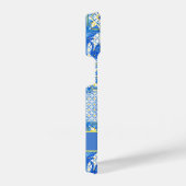 Blue Tile French Country Lemon Pattern Provencal iPhone Hoesje (Rechterkant)
