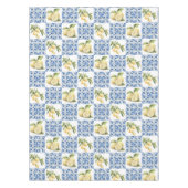 Blue Tile French Country Lemon Pattern Tafelkleed (Voorkant)