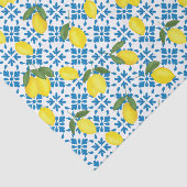 Blue Tile French Country Lemon Pattern Tissuepapier (Detail)
