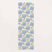 Blue Tile French Country Lemon Pattern Yogamat (Achterkant)