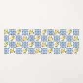 Blue Tile French Country Lemon Pattern Yogamat (Voorkant (horizontaal))