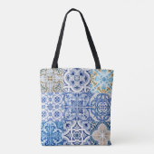 Blue Tiles Canvas tas (Achterkant)