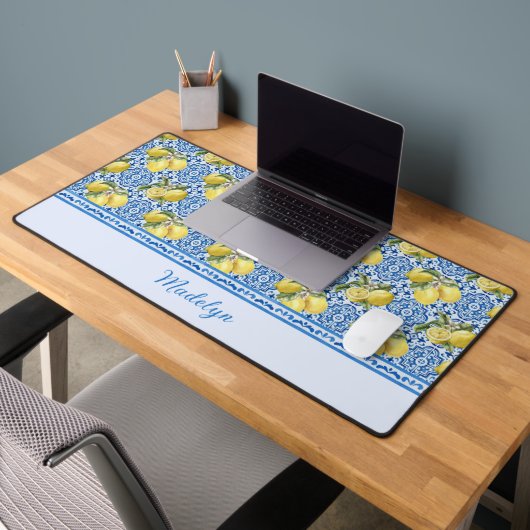 Blue Tiles Lemons Mediterranean Pattern Name (Bureau 2)